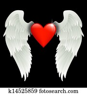heart with angel wings heart with angel wings