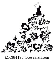 heiraten kleid, vektor heiraten kleid, vektor