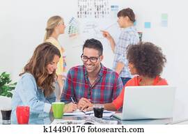 heiter, entwerfer, brainstorming, gemeinsam