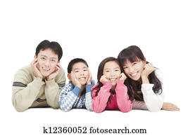 heureux, famille asiatique