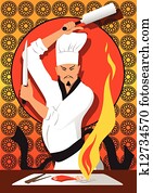 Hibachi chef cooking Hibachi chef cooking