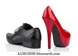 high heels and men's shoe
