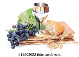 Holy communion elements on white background Holy communion elements on white background