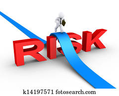 homem negócios, superar, risco, palavra