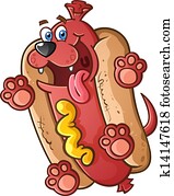 Hot Dog Pet Cartoon Character Hot Dog Pet Cartoon Character