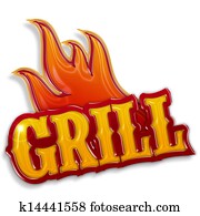 hot grill label isolated on white background hot grill label isolated on white background