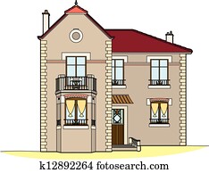 House with yellow curtains House with yellow curtains