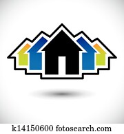 house(home), &, mājoklis, dot zīmi, dēļ, īsts, estate-, vector, uzskatāms