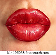 humano, beso, labios