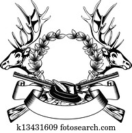 hunting frame with hat hunting frame with hat