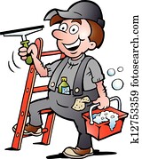 illustration of an Window Cleaner illustration of an Window Cleaner