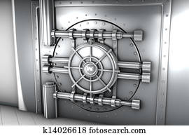 illustration of bank vault door, front view illustration of bank vault door, front view