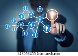 Image of female touching icon of social network