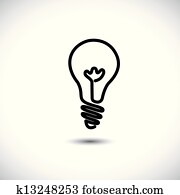 Incandescent simple black line light bulb icon symbol graphic. The illustration can represent an idea or solution or human creativity and inventiveness Incandescent simple black line light bulb icon symbol graphic. The illustration can represent an idea or solution or human creativity and inventiveness