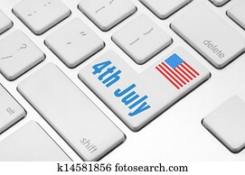 Independence day on the computer keyboard Independence day on the computer keyboard