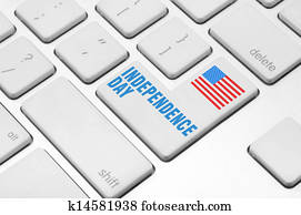 Independence day on the computer keyboard Independence day on the computer keyboard