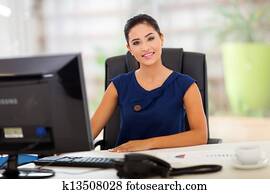 indian manager in her office