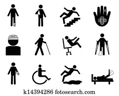 Injury icons set Injury icons set