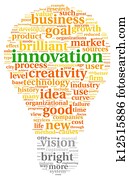 Innovation and technology concept in tag cloud Innovation and technology concept in tag cloud