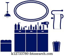 interior set of bathroom icon interior set of bathroom icon