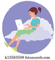 internet, en, un, nube