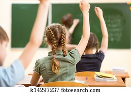 iskolások, alatt, osztályterem, -ban, feladat