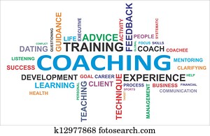 izteikt vārdos, apmākties, -, coaching