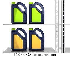 Jerrycans で 車エンジン オイル 隔離された イラスト K Fotosearch