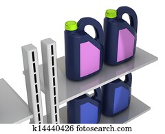 Jerrycans で 車エンジン オイル 隔離された イラスト K Fotosearch