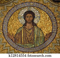 Jesus, mosaic, Jerusalem-The Church of Hagia Maria Zion-The Dormition Church