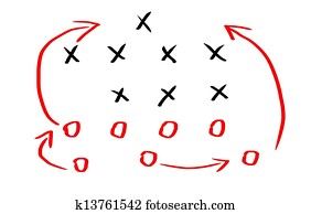 jeu football, stratégie, sur, a, planche