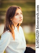 jovem, morena, menina