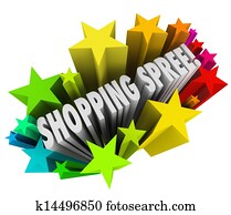 juerga de compras, palabras, estrellas, ganador, montos totales, premio