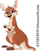 Kangaroo mom and baby Kangaroo mom and baby