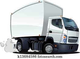 karikatur, auslieferung, /, fracht lastwagen karikatur, auslieferung, /, fracht lastwagen