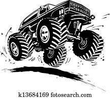 karikatur, monstertruck karikatur, monstertruck