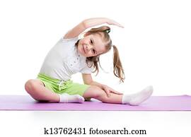 Kid doing fitness exercises
