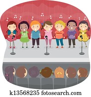 kinder, singen, onstage kinder, singen, onstage