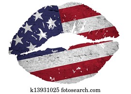 Kissing the american flag Kissing the american flag
