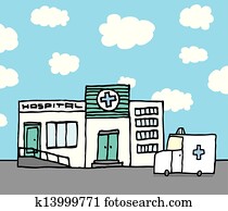 klinikum, und, krankenwagen klinikum, und, krankenwagen