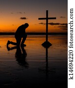 Kneeling Before The Cross Kneeling Before The Cross