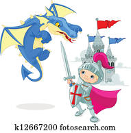 Knight fighting a dragon Knight fighting a dragon
