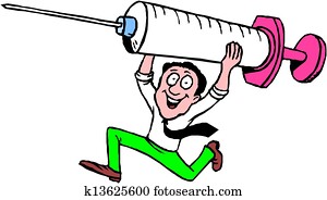 krankenschwester spritze, karikatur krankenschwester spritze, karikatur
