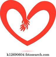 kézbesít, és, szív, szeret