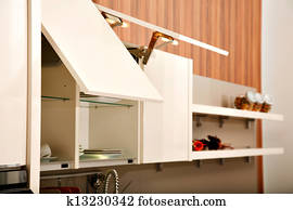 Blockhaus, holz, kueche, mit, rustikal, style. Stock Bild | k10061970