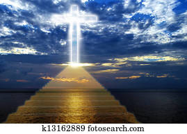 Ladder leading upward to heaven 