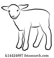 Lamb silhouette isolated on white Lamb silhouette isolated on white