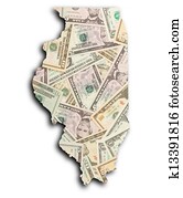 landkarte, von, illinois