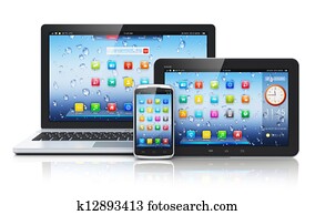 Laptop, tablet PC and smartphone