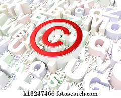 Law concept: Copyright on alphabet background Law concept: Copyright on alphabet background